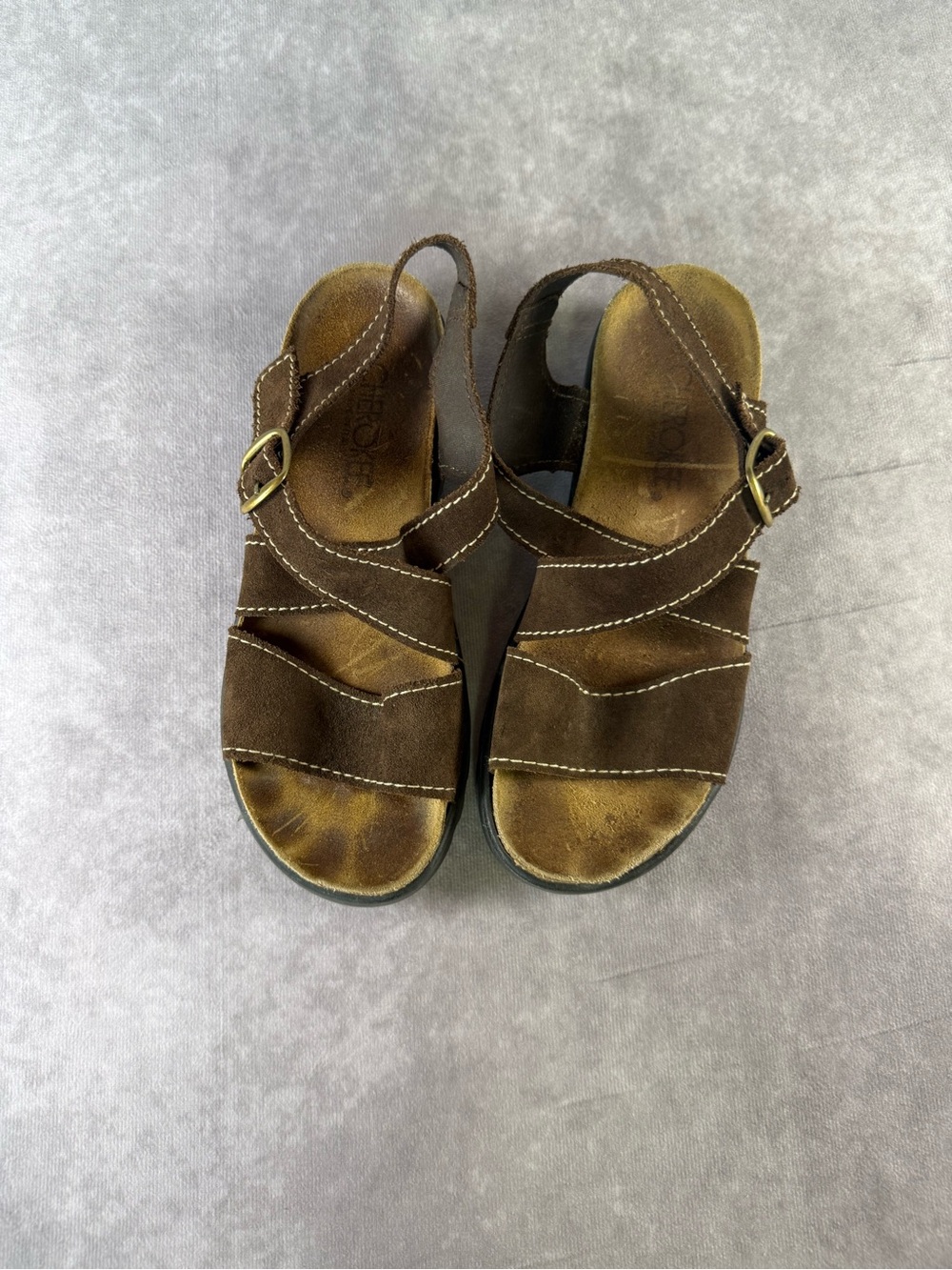 Vintage Cherokee Sandals Women’s 7.5 Brown Suede Made in Italy Y2K Boho